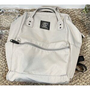 Kah&Kee Canvas Travel Backpack Functional Anti-theft School Laptop Gray New